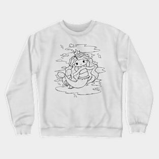 Cute Mermaid Illustration Crewneck Sweatshirt